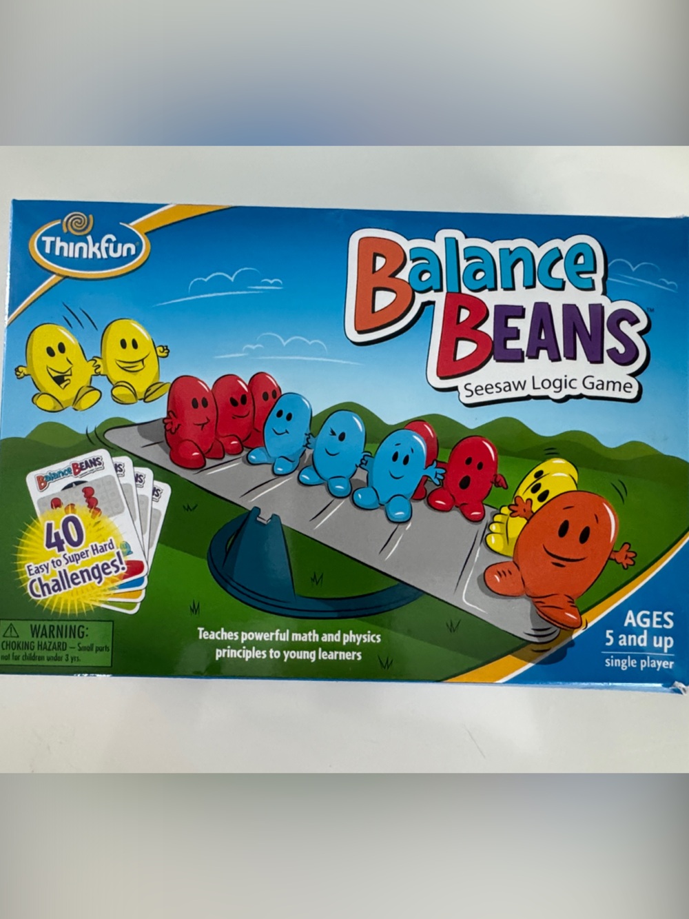 Think! Balance Beans Logic Game with Blue, Red, Yellow, Orange Beans